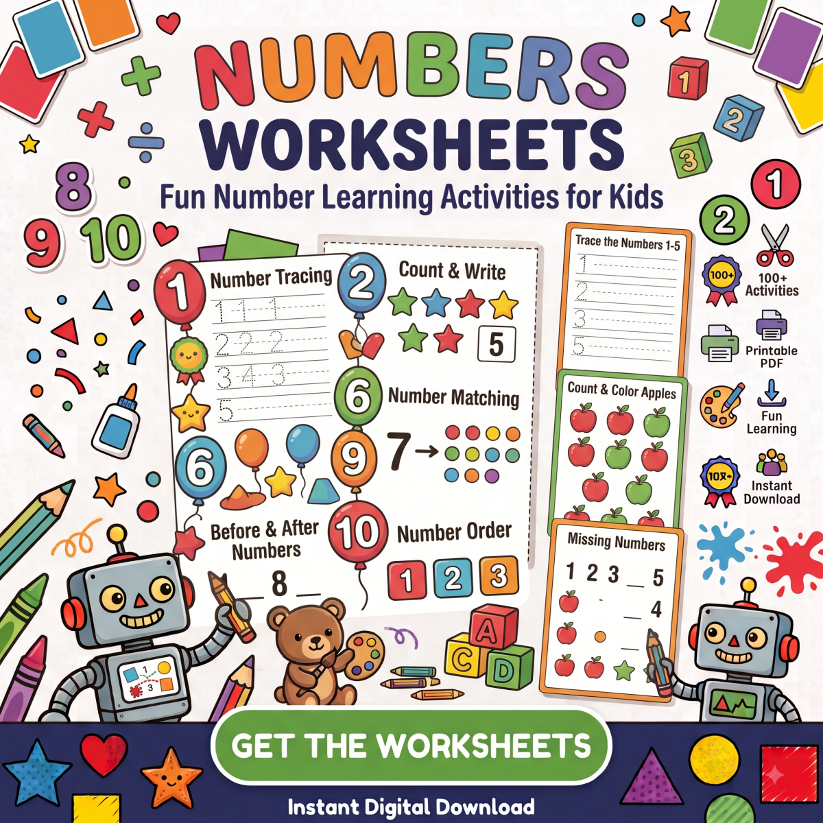 Numbers Worksheets for Kids – Fun Printable Learning Activities